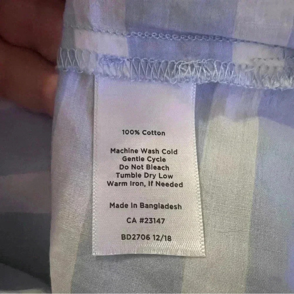 Talbots Womens Striped Button Shirt Top Long Sleeve Collar Blue an white Size S - Picture 4 of 4